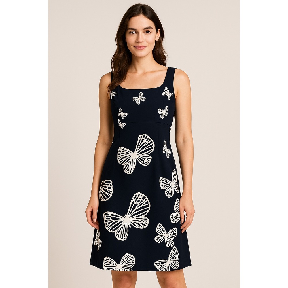 Talbots Butterfly Babydoll Dress Women's Size 2P Empire Waist Y2K 90s‎ Style